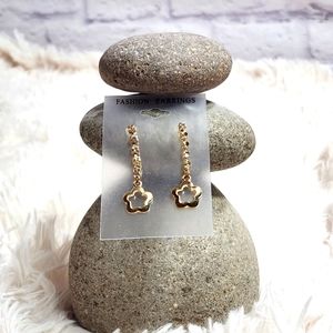 Fashion Earrings Women's/ Color Gold Star, White Stones